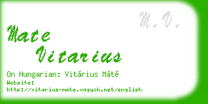 mate vitarius business card